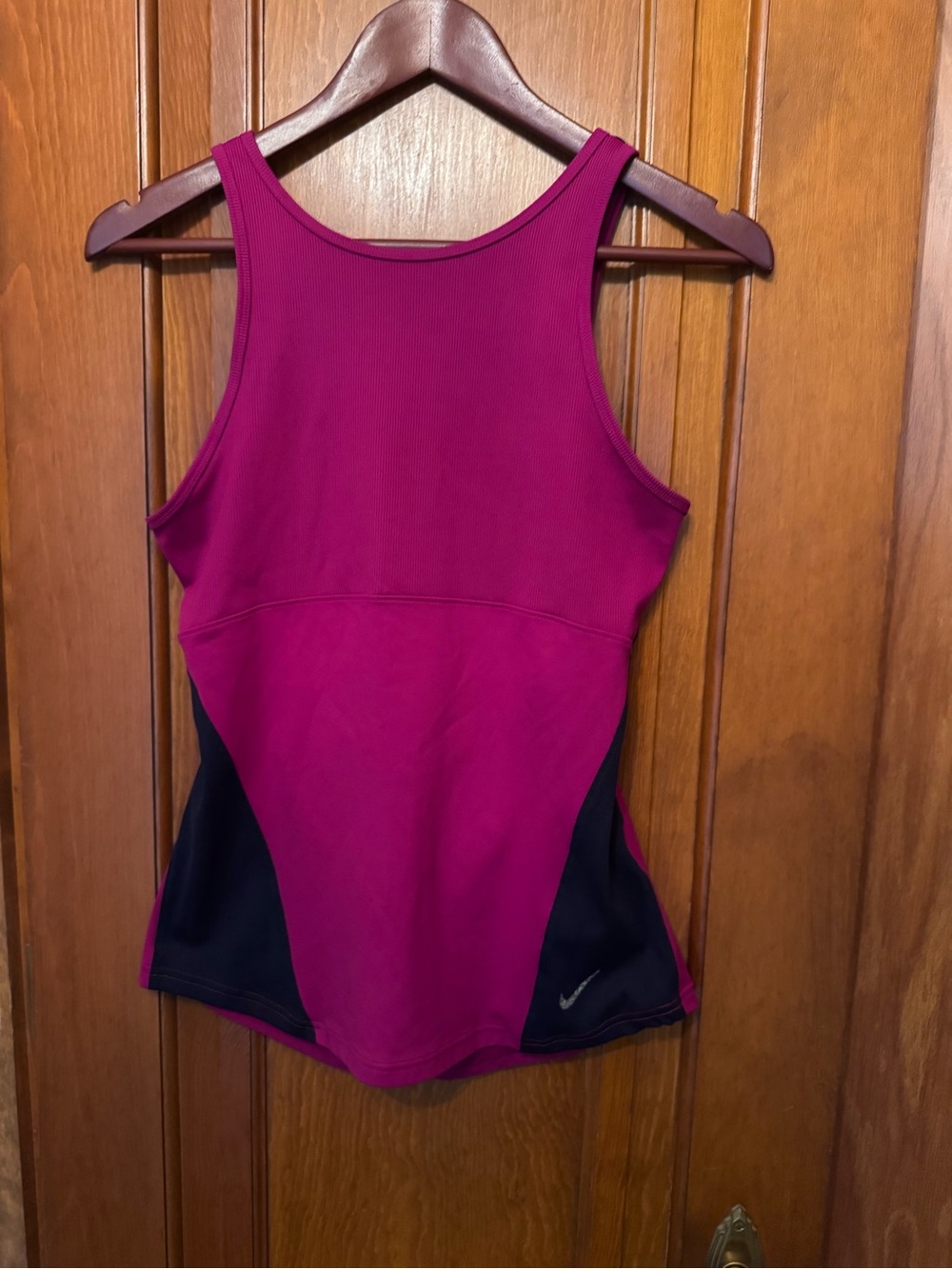 Nike Women's Fuchsia Athletic Tank with Navy Side Panels